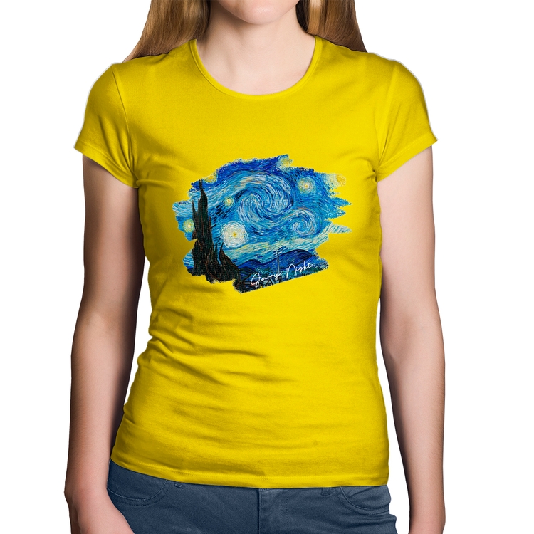 Baby Look Algodão Starry Night - Amarela