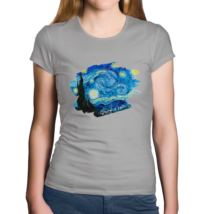 Baby Look Algodão Starry Night - Cinza