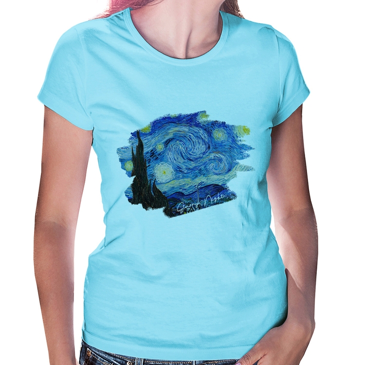 Baby Look Starry Night - Azul Bebê