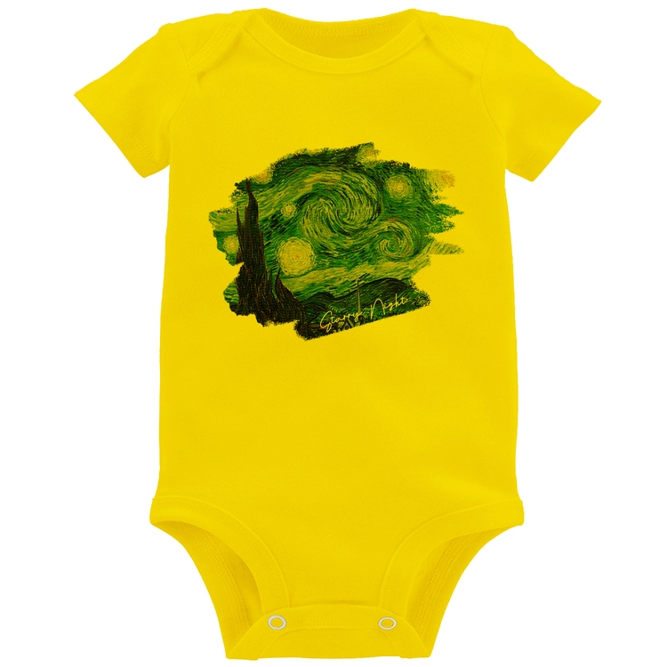 Body Bebê Starry Night - Amarelo
