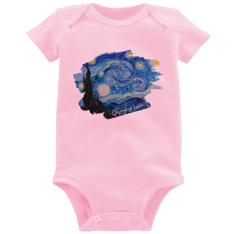 Body Bebê Starry Night - Rosa Bebê