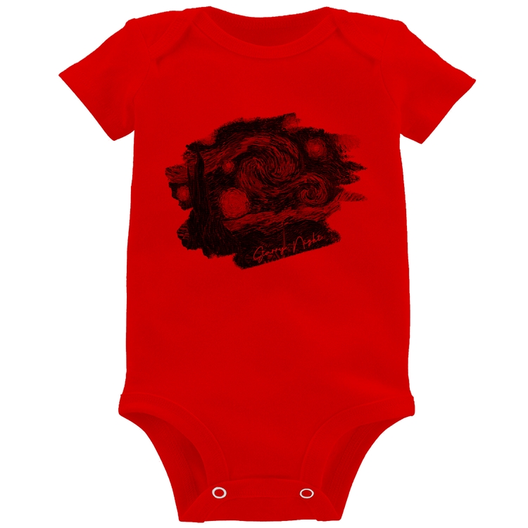 Body Bebê Starry Night - Vermelho