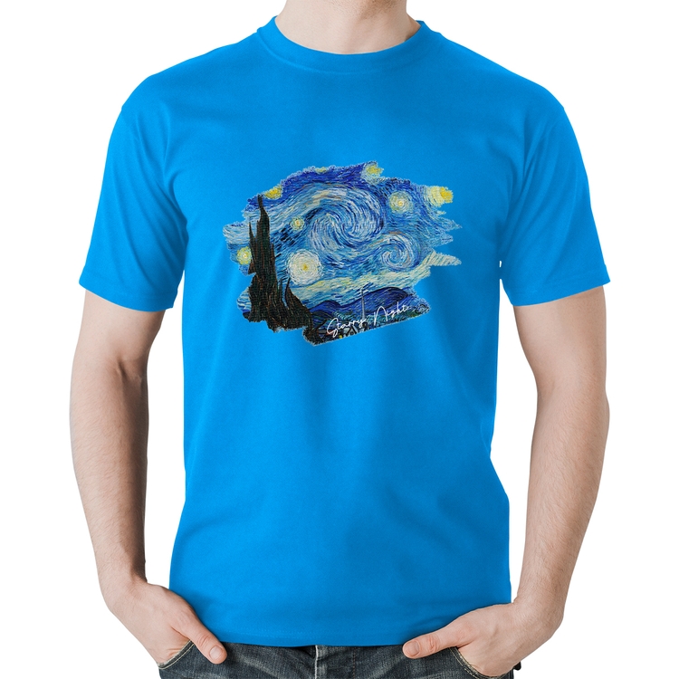 Camiseta Algodão Starry Night - Azul