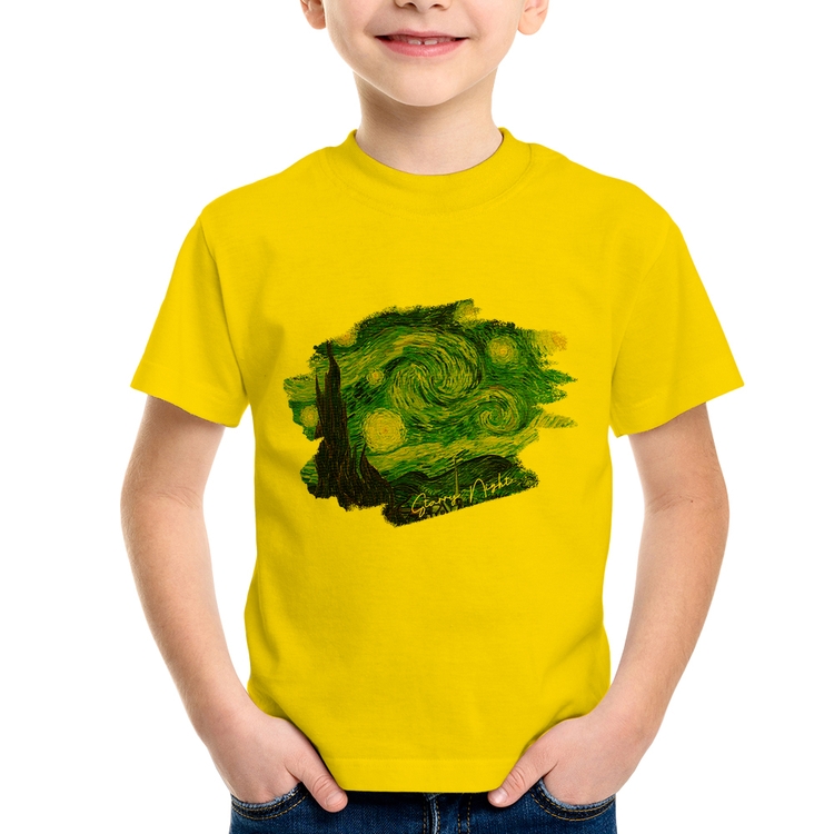 Camiseta Infantil Starry Night - Amarela