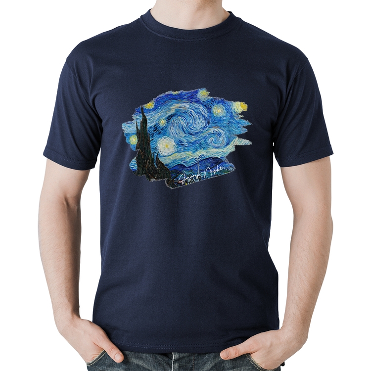 Camiseta Algodão Starry Night - Marinho
