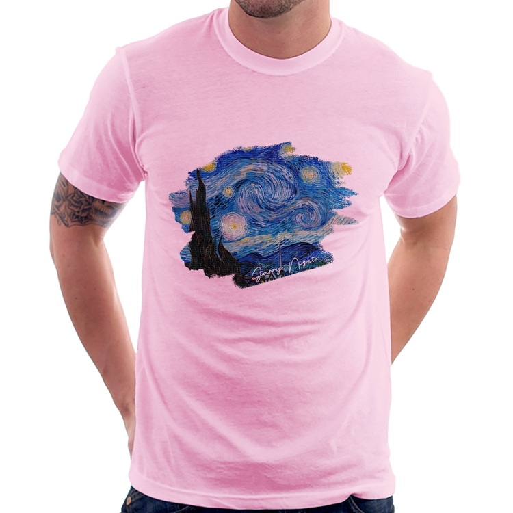 Camiseta Starry Night - Rosa Bebê