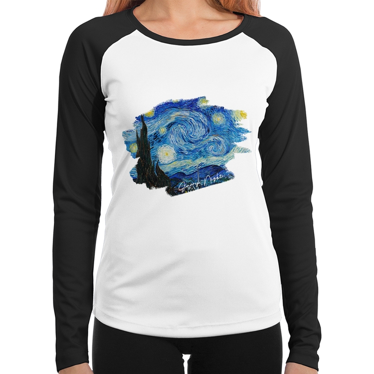 Baby Look Raglan Starry Night Manga Longa
