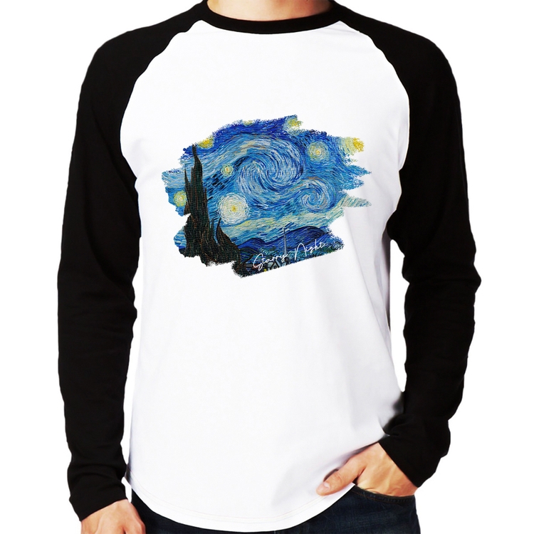 Camiseta Raglan Starry Night Manga Longa
