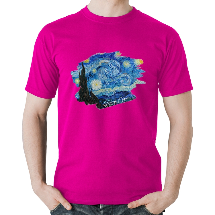 Camiseta Algodão Starry Night - Rosa