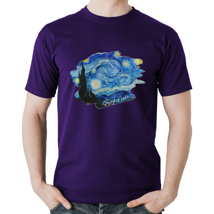 Camiseta Algodão Starry Night - Roxa
