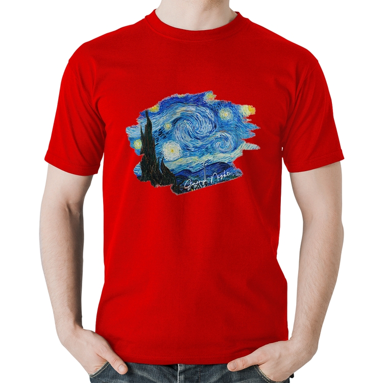 Camiseta Algodão Starry Night - Vermelha