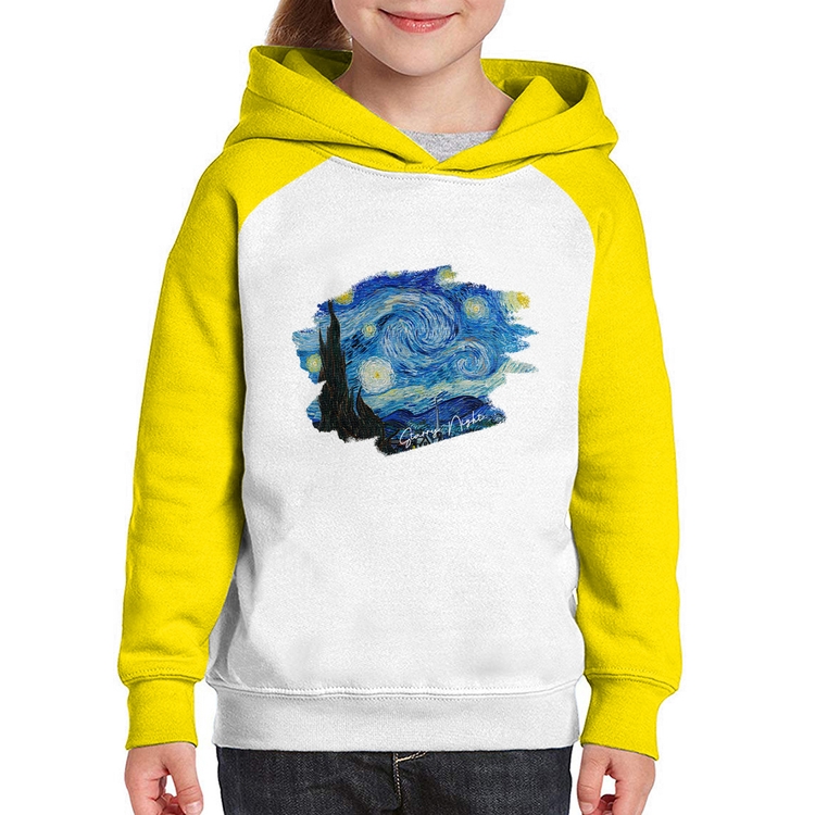 Moletom Infantil Starry Night - Branco/Amarelo