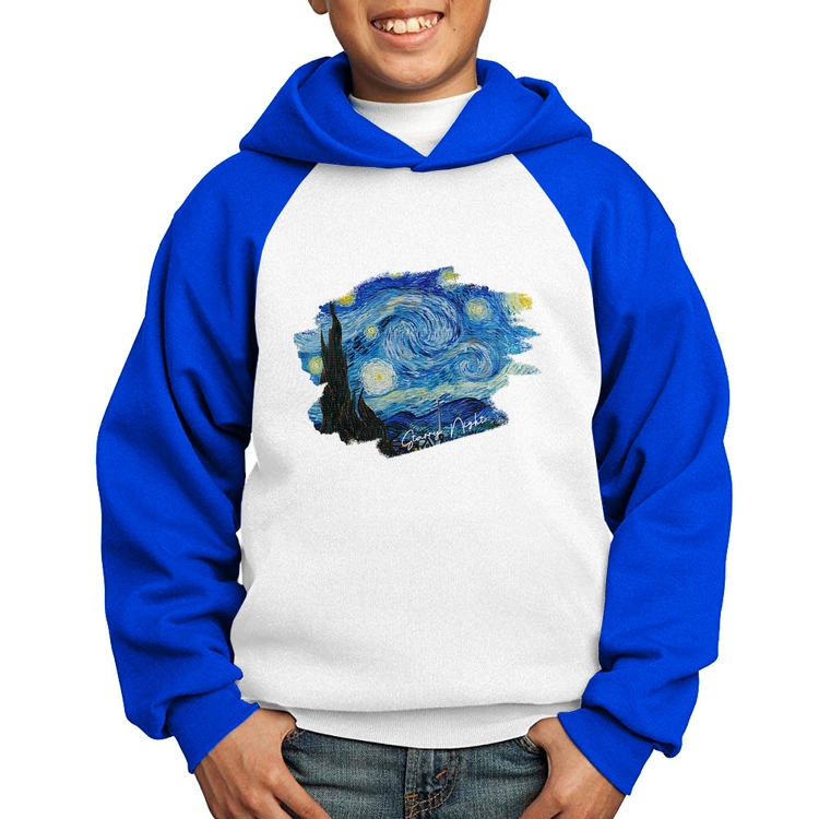 Moletom Infantil Starry Night - Branco/Azul