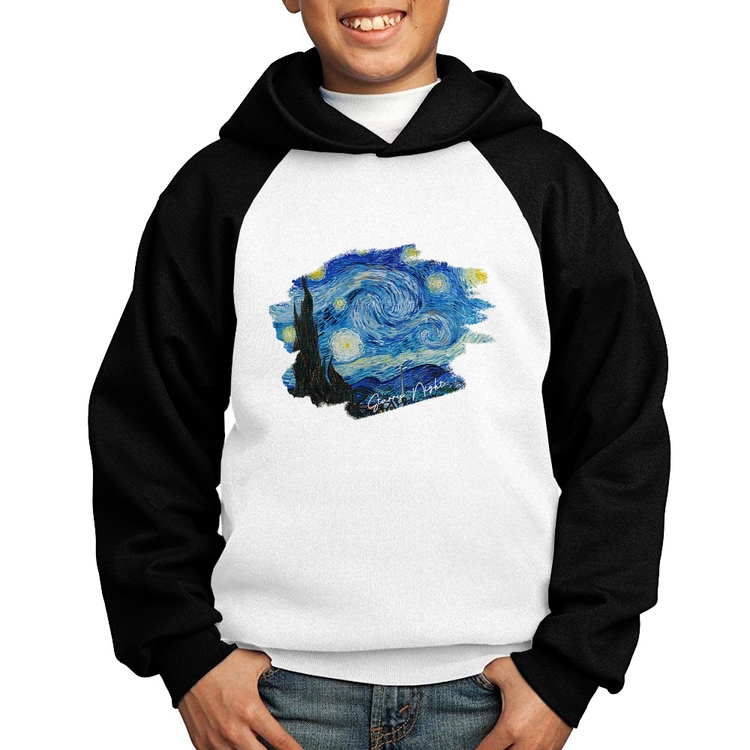 Moletom Infantil Starry Night - Branco/Preto