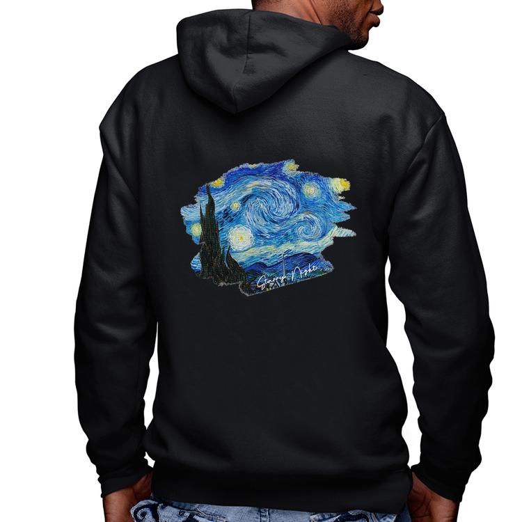 Blusa Moletom Starry Night Masculina com Capuz e Zíper