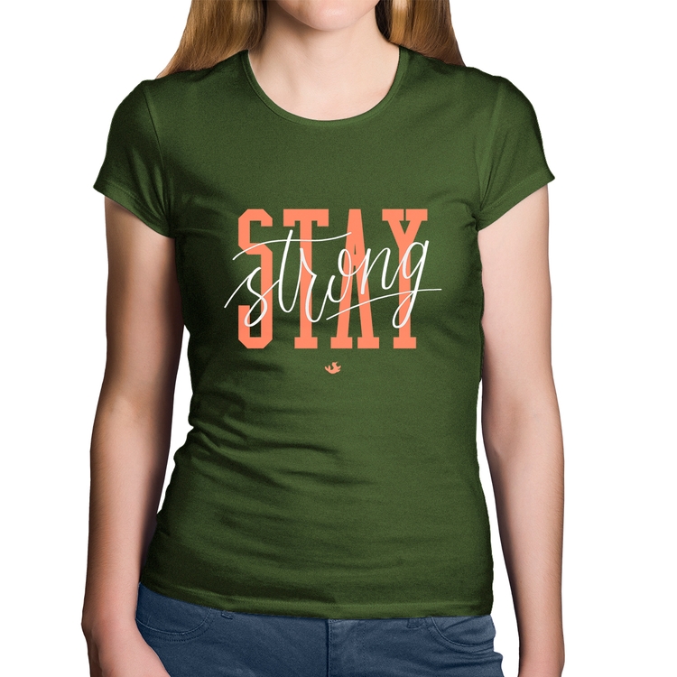 Baby Look Algodão Stay Strong - Musgo