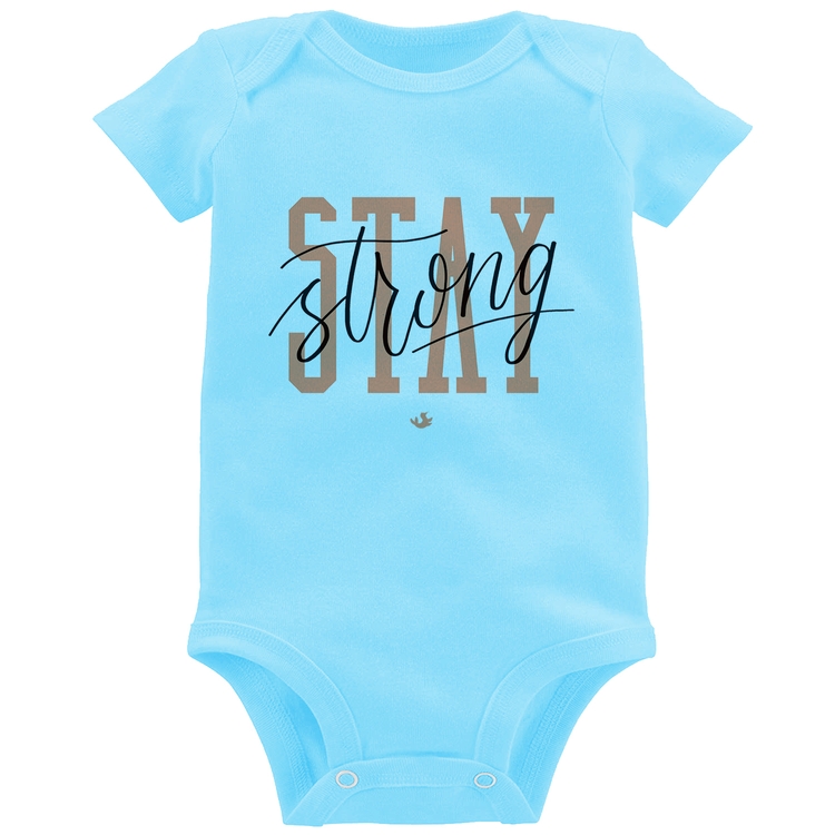Body Bebê Stay Strong - Azul Bebê