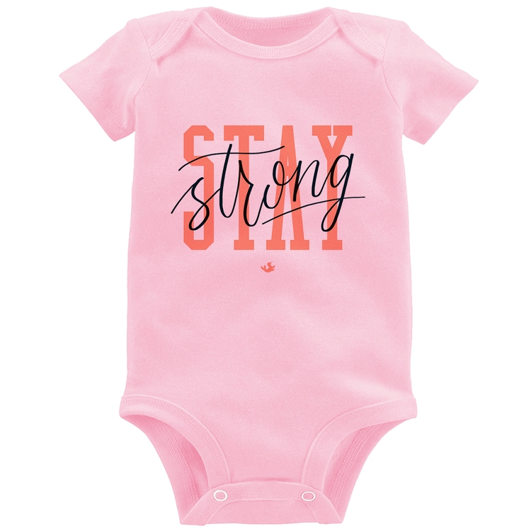 Body Bebê Stay Strong - Rosa Bebê