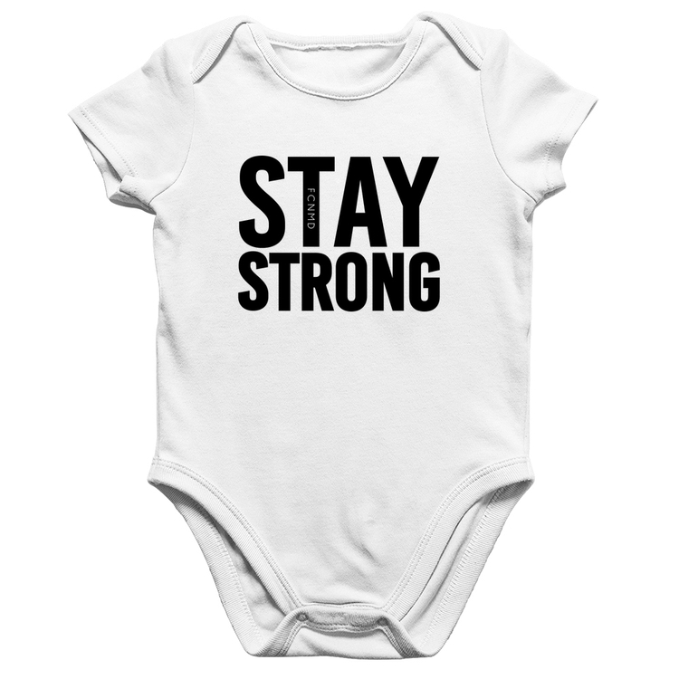 Body Bebê Algodão Stay Strong - Branco