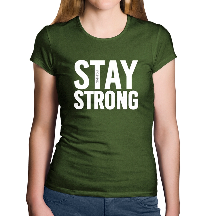 Baby Look Algodão Stay Strong - Musgo