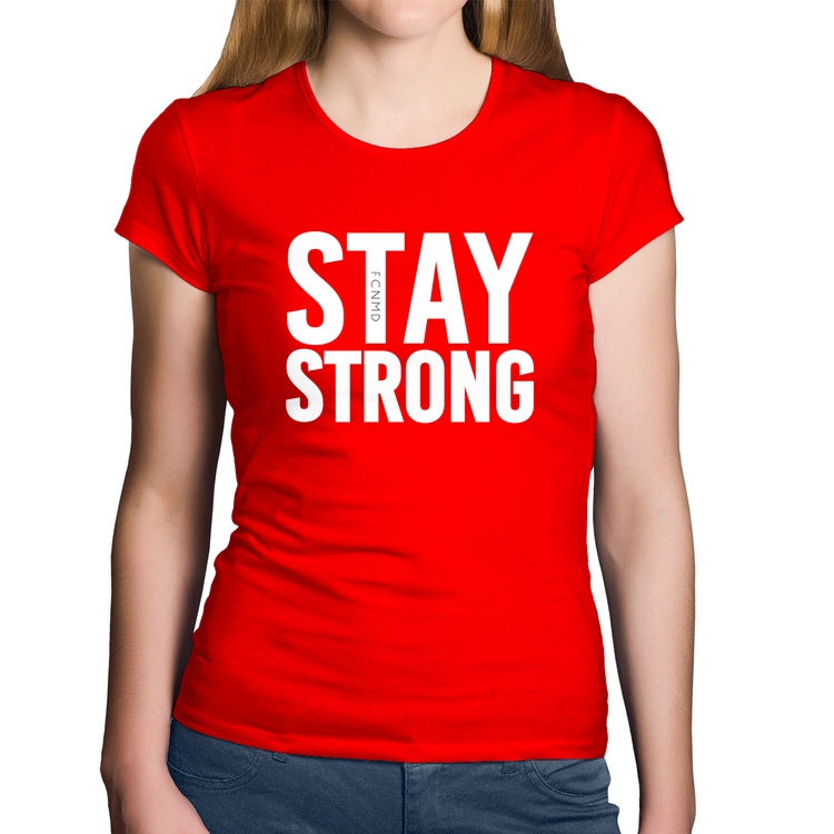 Baby Look Algodão Stay Strong - Vermelha