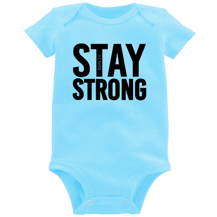 Body Bebê Stay Strong - Azul Bebê