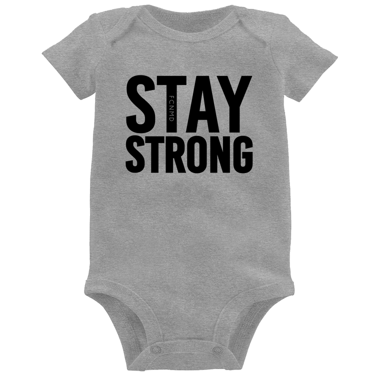 Body Bebê Stay Strong - Cinza