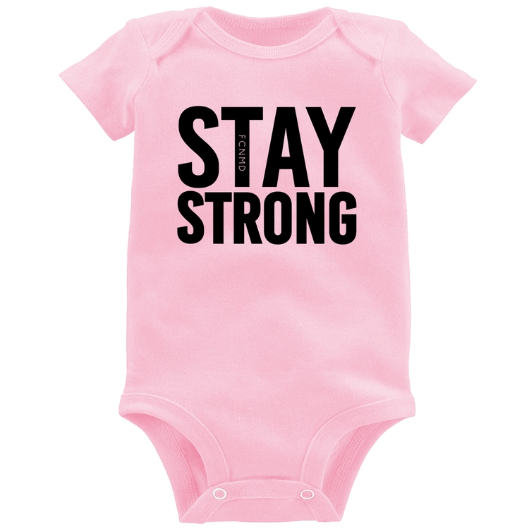 Body Bebê Stay Strong - Rosa Bebê