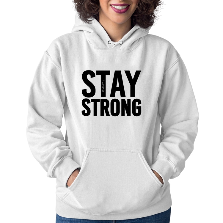 Moletom Feminino Stay Strong - Branco