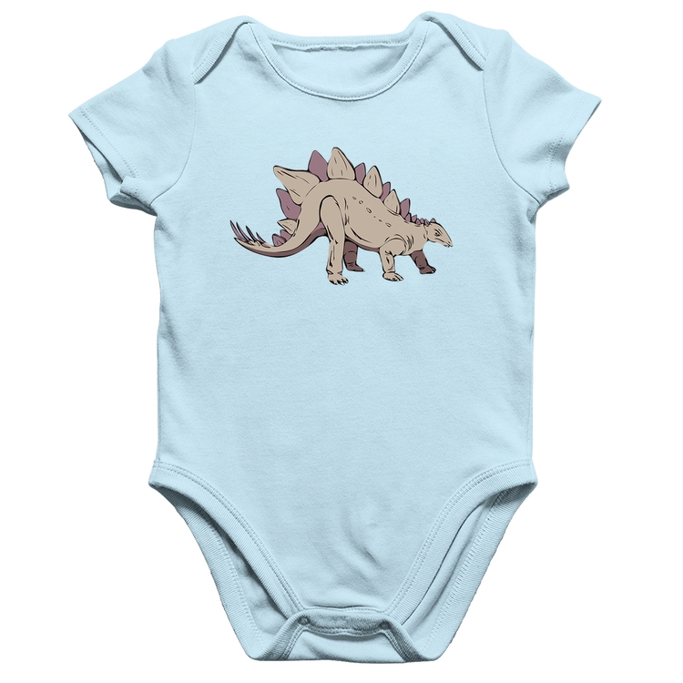 Body Bebê Algodão Stegosaurus - Azul Bebê