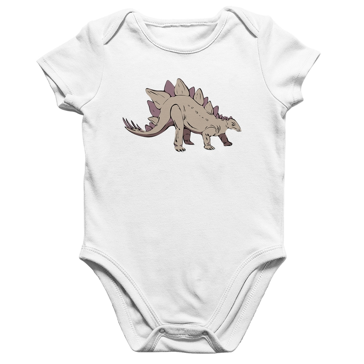 Body Bebê Algodão Stegosaurus - Branco