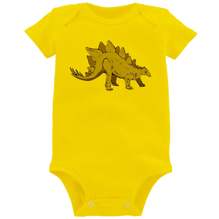 Body Bebê Stegosaurus - Amarelo