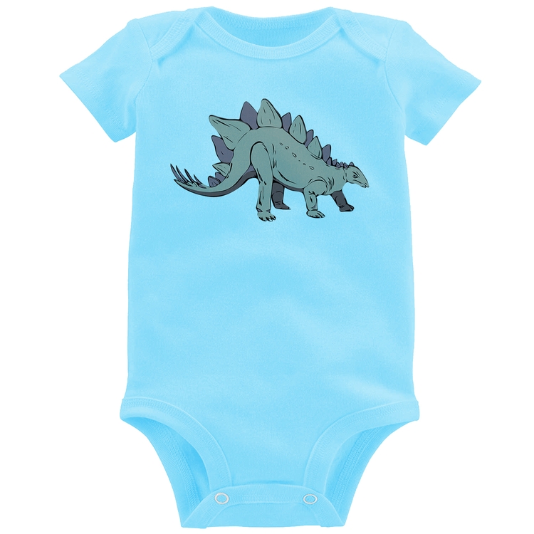 Body Bebê Stegosaurus - Azul Bebê