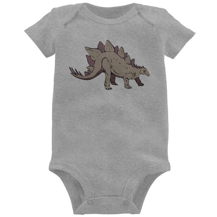 Body Bebê Stegosaurus - Cinza
