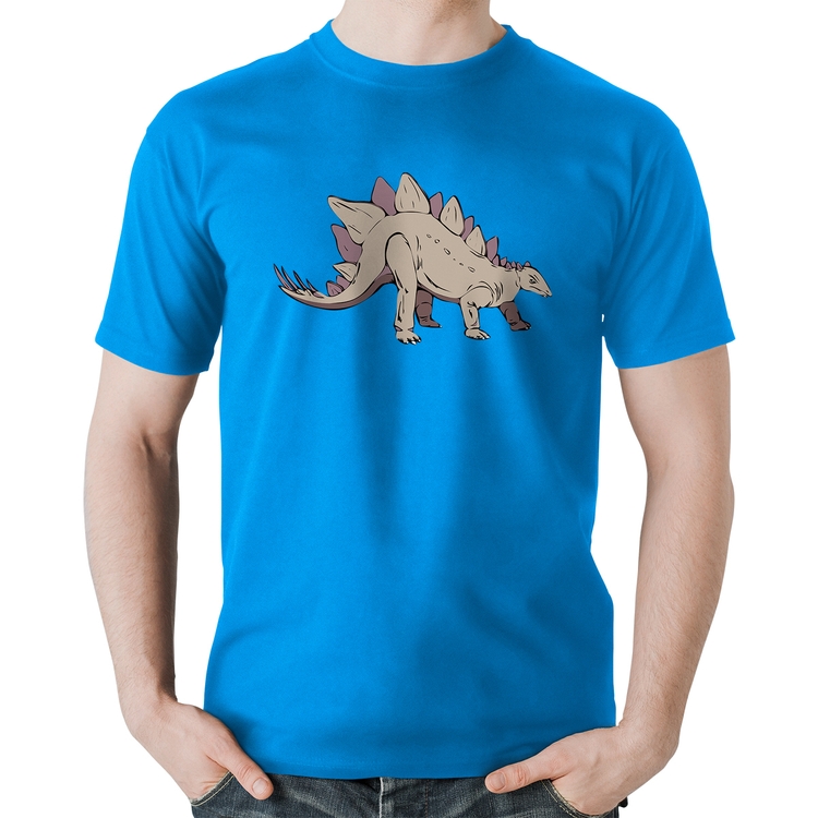 Camiseta Algodão Stegosaurus - Azul