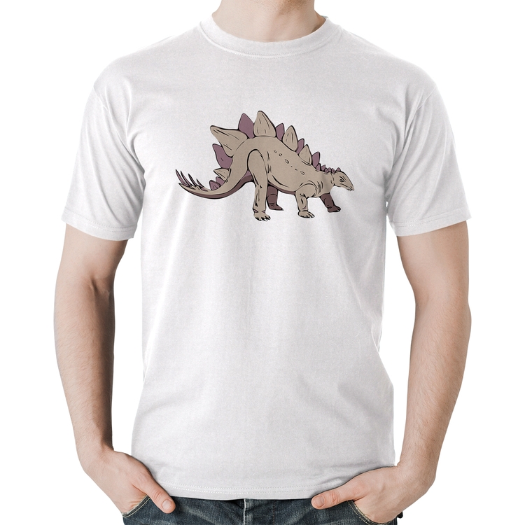 Camiseta Algodão Stegosaurus - Branca