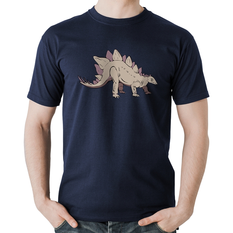 Camiseta Algodão Stegosaurus - Marinho