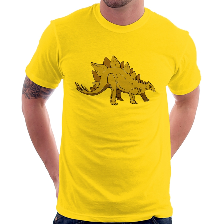 Camiseta Stegosaurus - Amarela