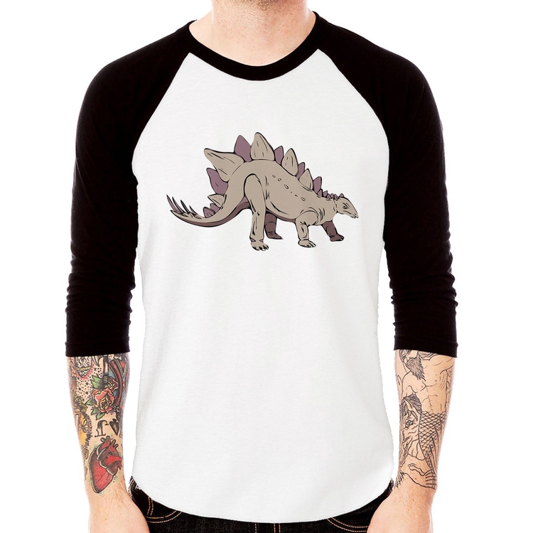 Camiseta Raglan Stegosaurus Manga 3/4