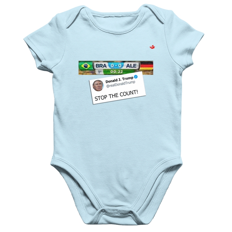 Body Bebê Algodão Stop the Count 7x1 - Azul Bebê