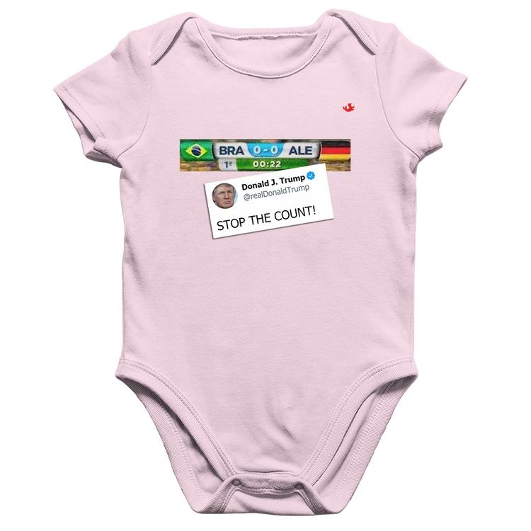 Body Bebê Algodão Stop the Count 7x1 - Rosa Bebê