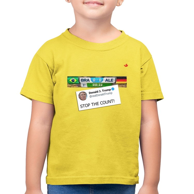 Camiseta Algodão Infantil Stop the Count 7x1 - Amarelo Canário