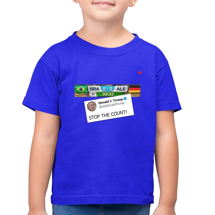 Camiseta Algodão Infantil Stop the Count 7x1 - Azul Royal