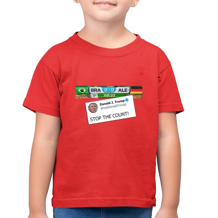 Camiseta Algodão Infantil Stop the Count 7x1 - Vermelha