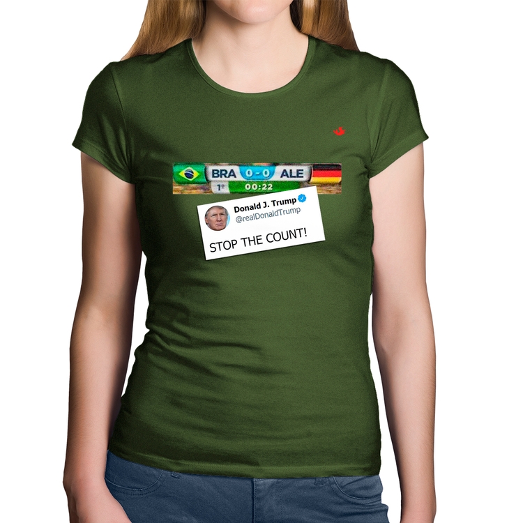 Baby Look Algodão Stop the Count 7x1 - Musgo