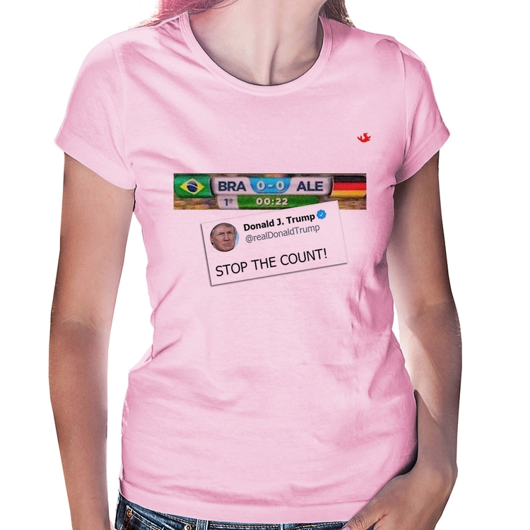 Baby Look Stop the Count 7x1 - Rosa Bebê