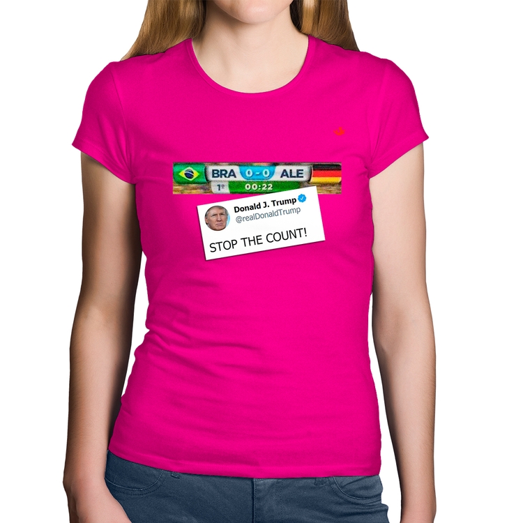 Baby Look Algodão Stop the Count 7x1 - Rosa