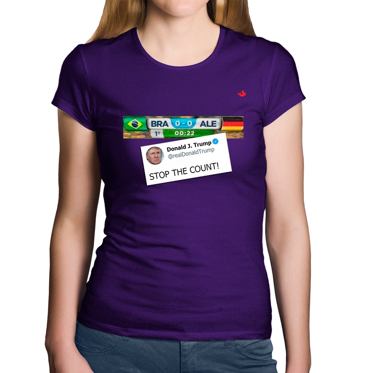 Baby Look Algodão Stop the Count 7x1 - Roxa