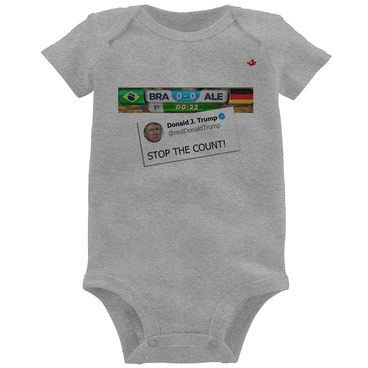 Body Bebê Stop the Count 7x1 - Cinza