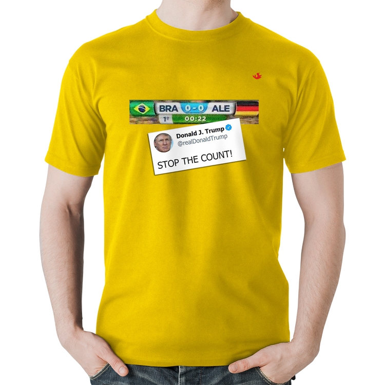 Camiseta Algodão Stop the Count 7x1 - Amarela